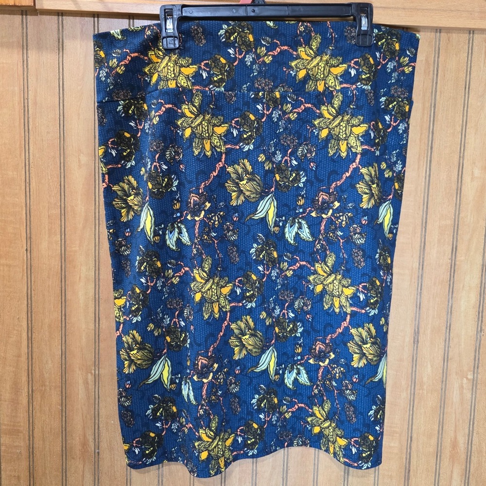 LuLaRoe Simply Comfortable Pencil Skirt Floral Print Stretch Casual 2XL‎